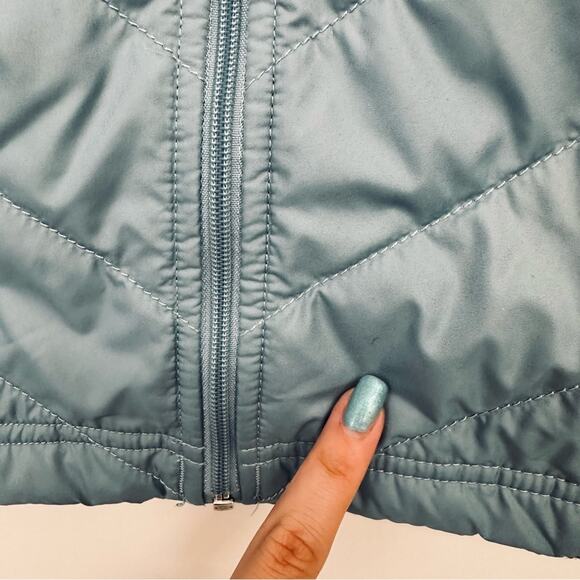 Columbia Blue Insulated Down Jacket Vest Size S Fleece Quilted Full Zip Pockets - Picture 7 of 12